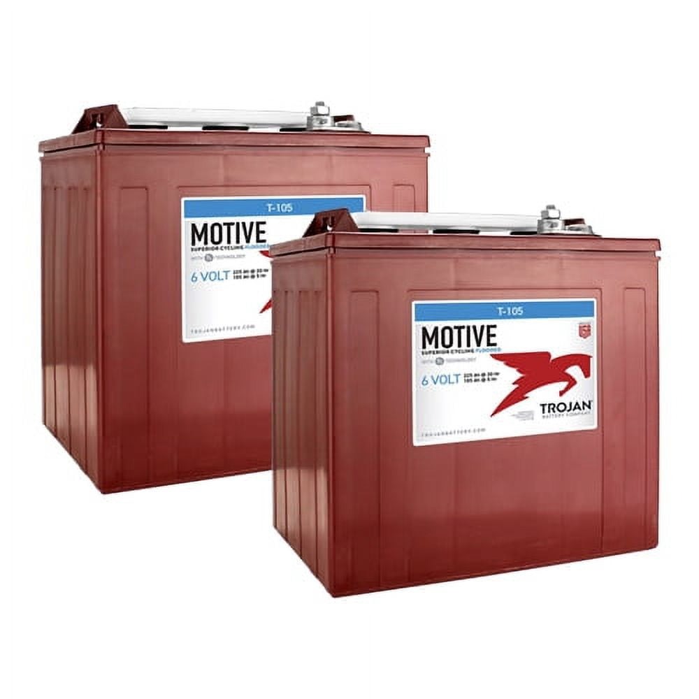 Trojan T-105 6V deep cycle battery for golf carts, RVs, solar applications, and more